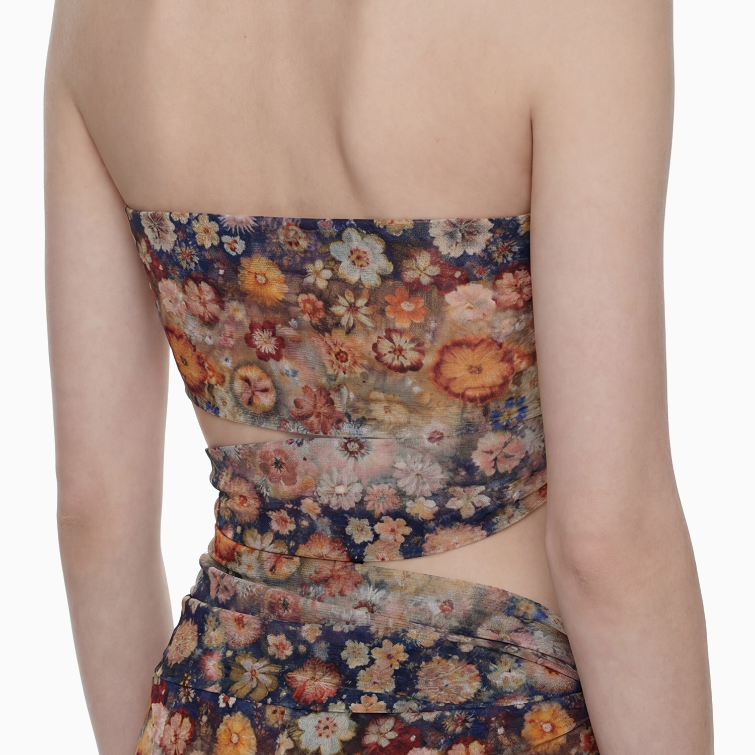 Blusa Tomara que Caia Transpasses Tule Hibisco
