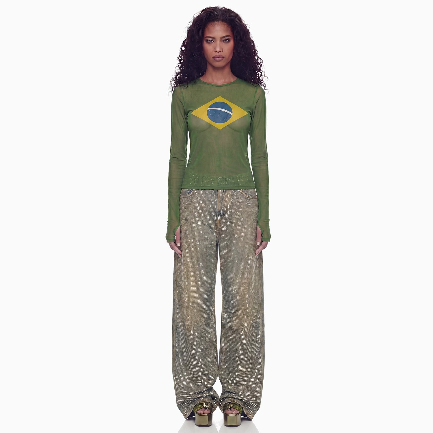 Blusa Tule Bandeira