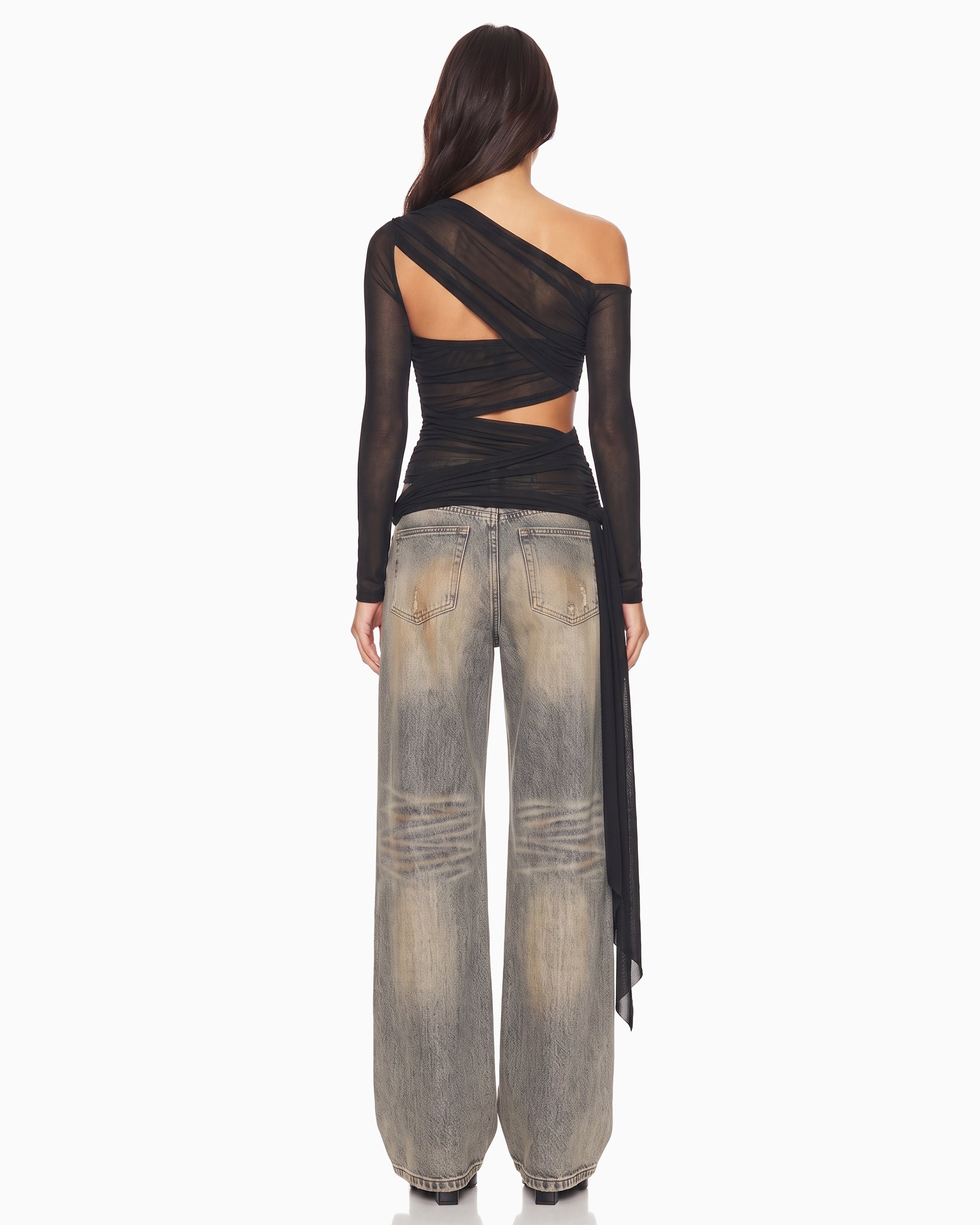 Blusa Tule Faixa Lateral