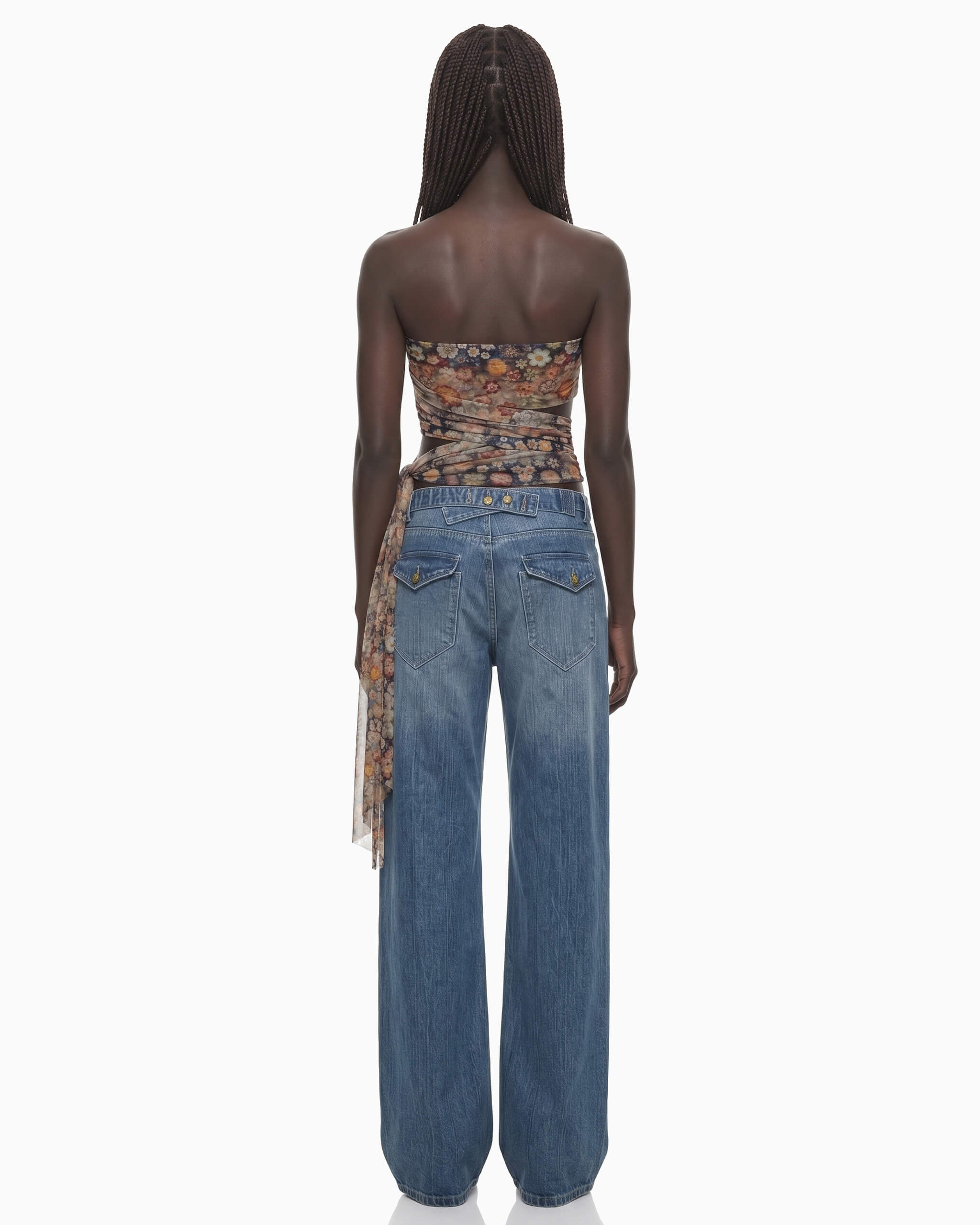 Calça Jeans Faixas Traseiras