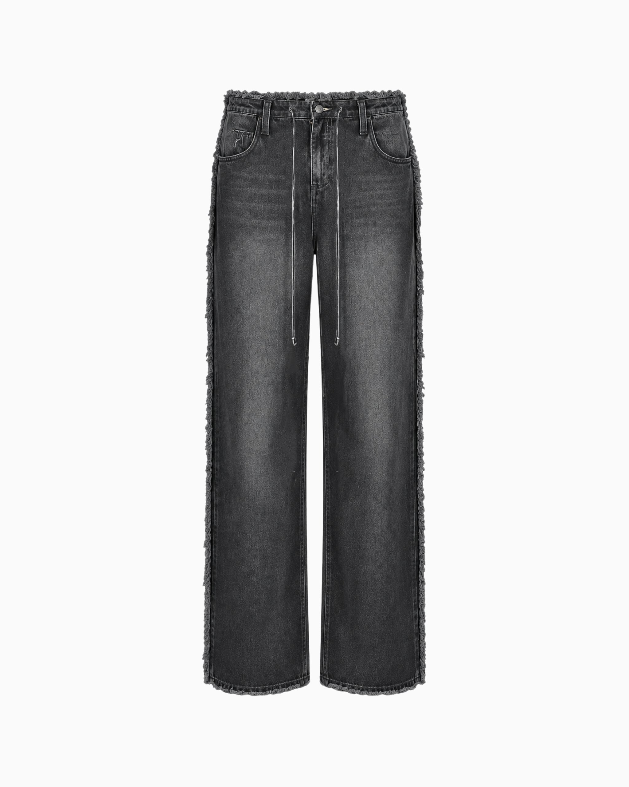 Calça Jeans Preta Desfiada