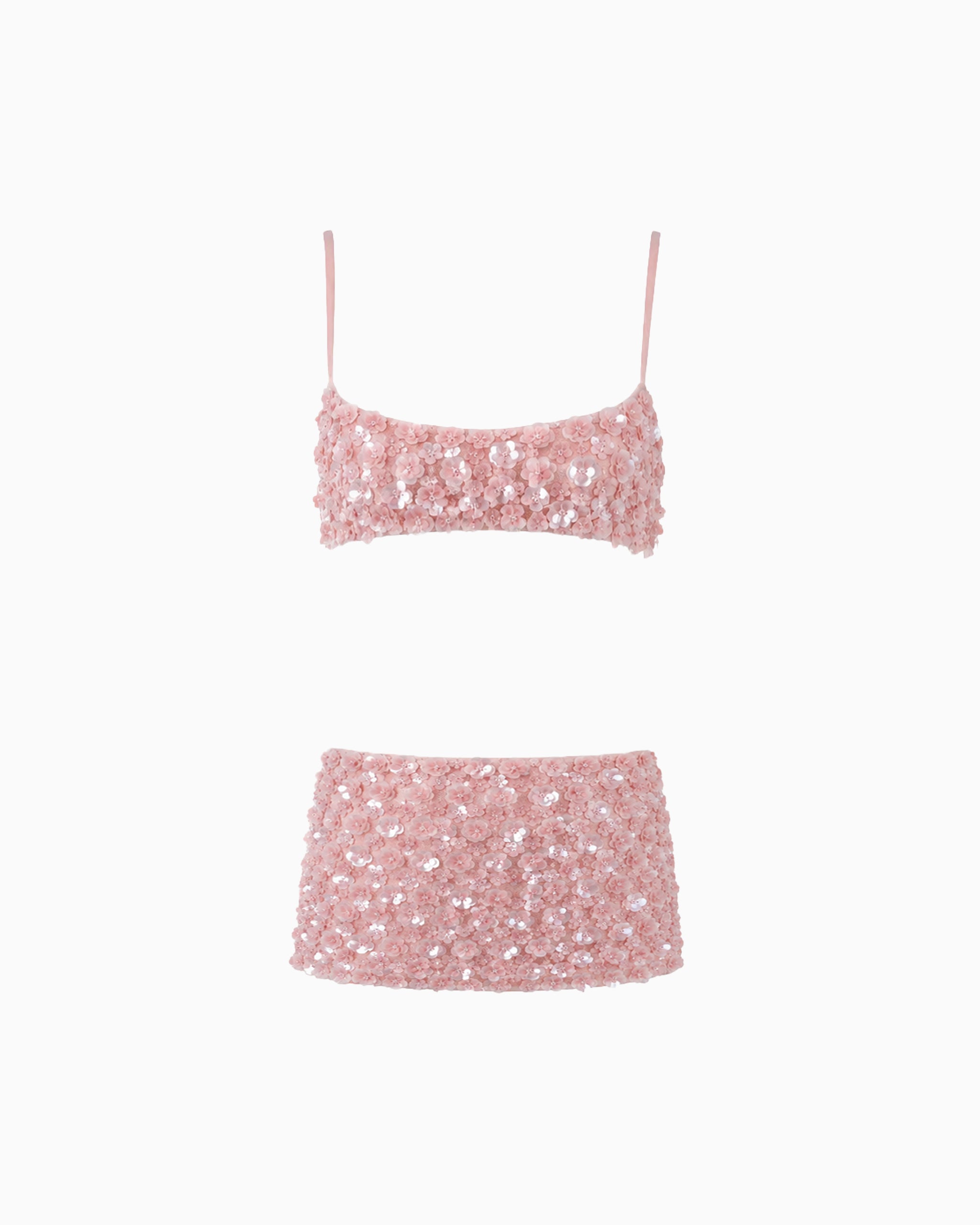 Conjunto Paetê Floral