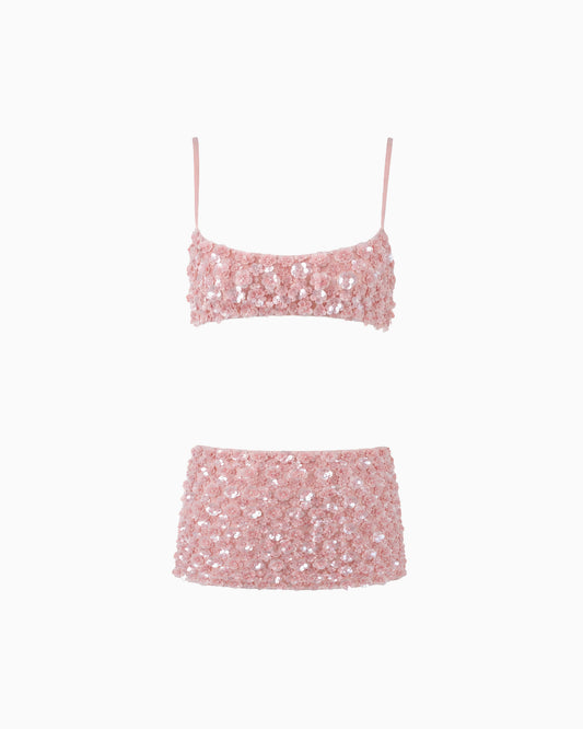 Conjunto Paetê Floral