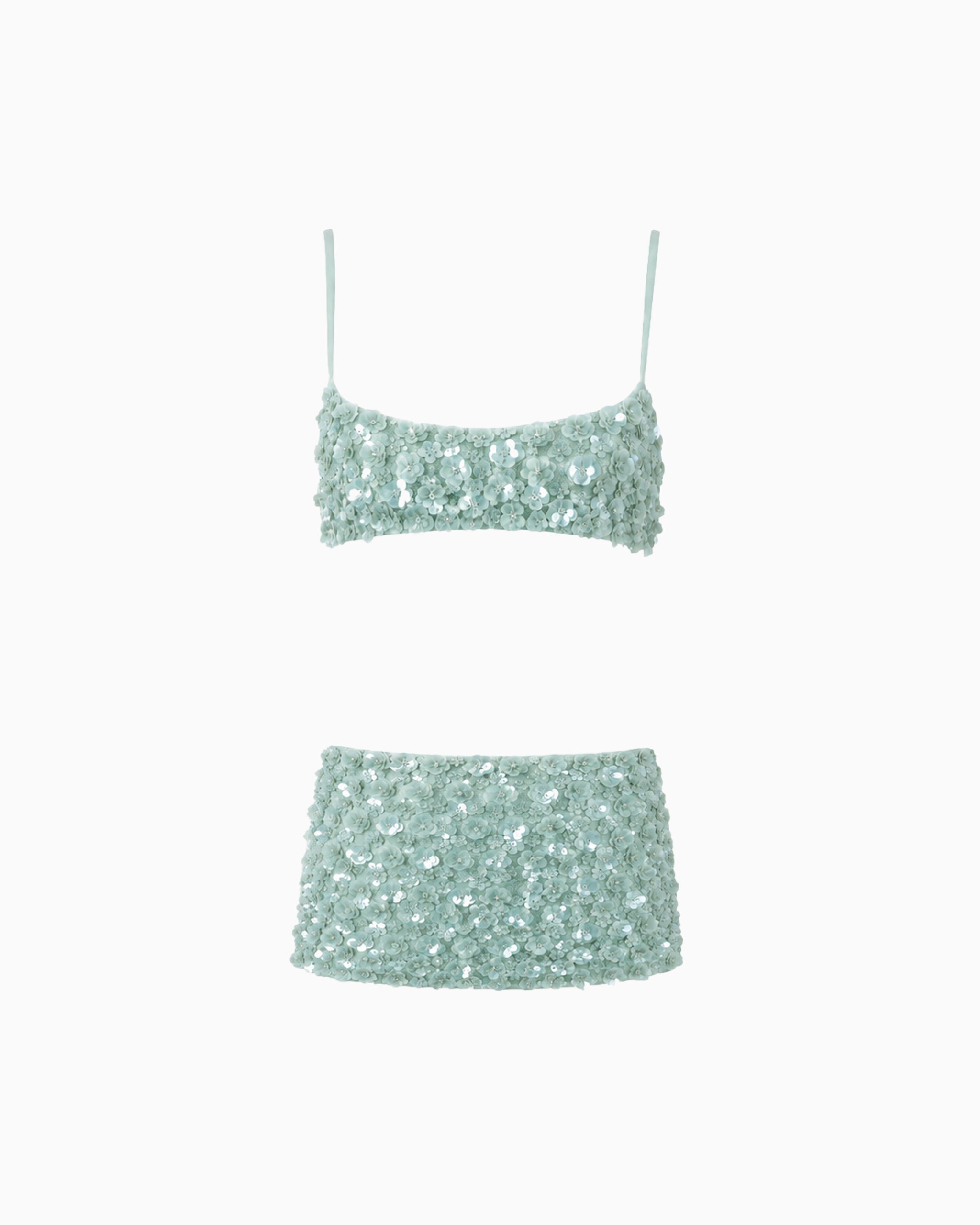 Conjunto Paetê Floral