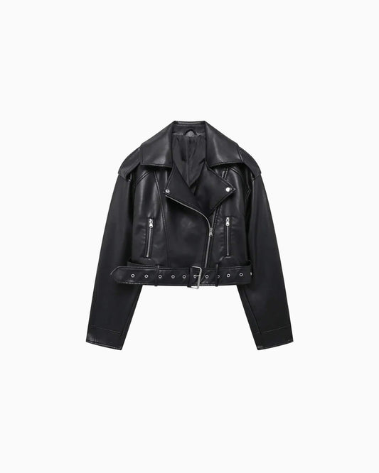 Jaqueta Biker Cropped
