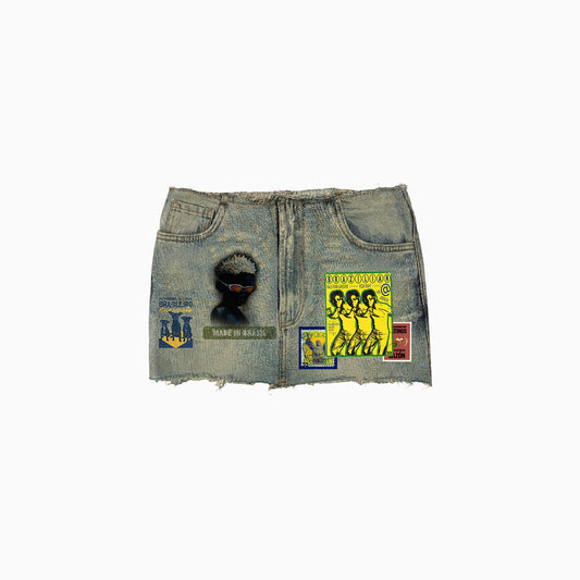 Mini Saia Jeans Brasilidades