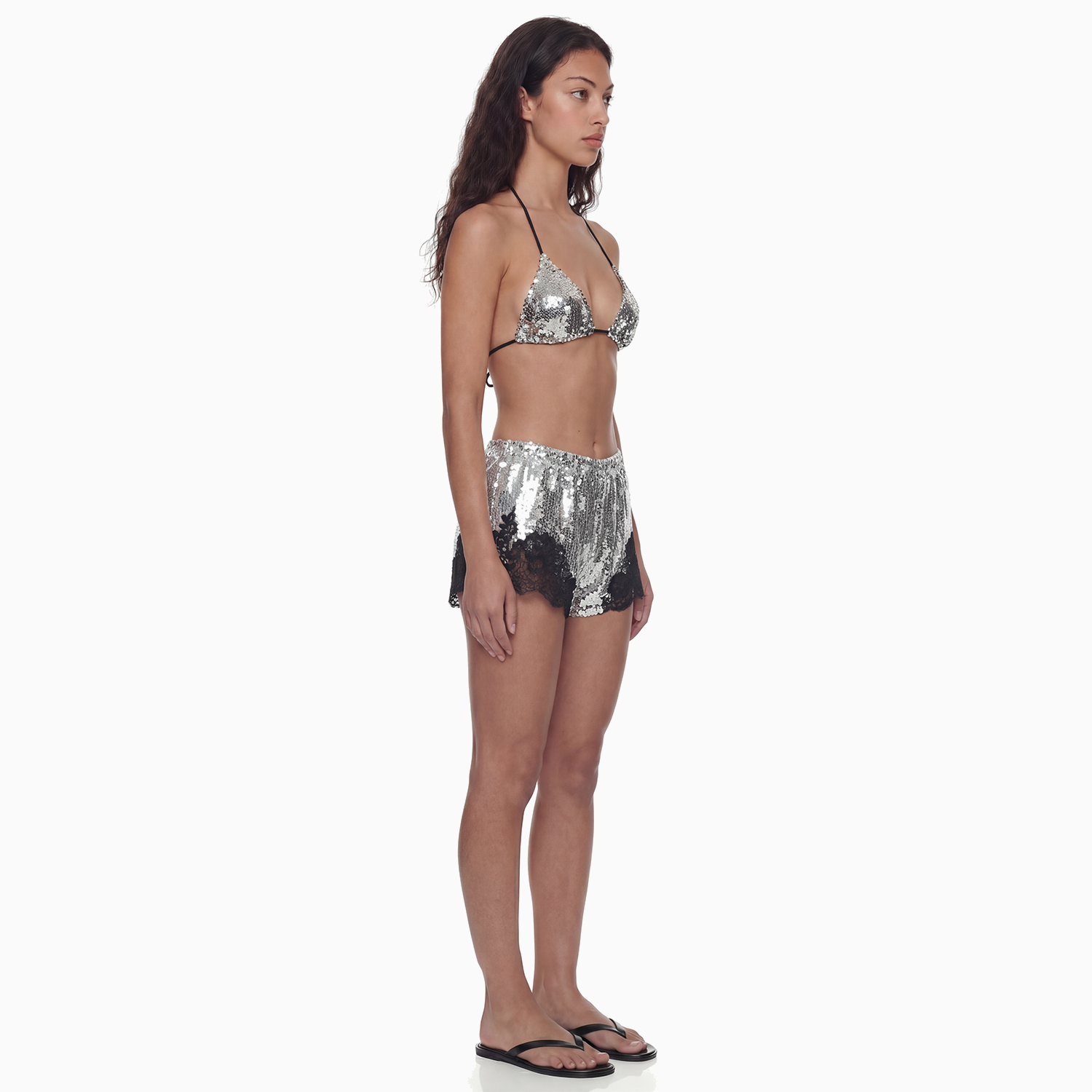 Mini Shorts Renda Paetê Aura