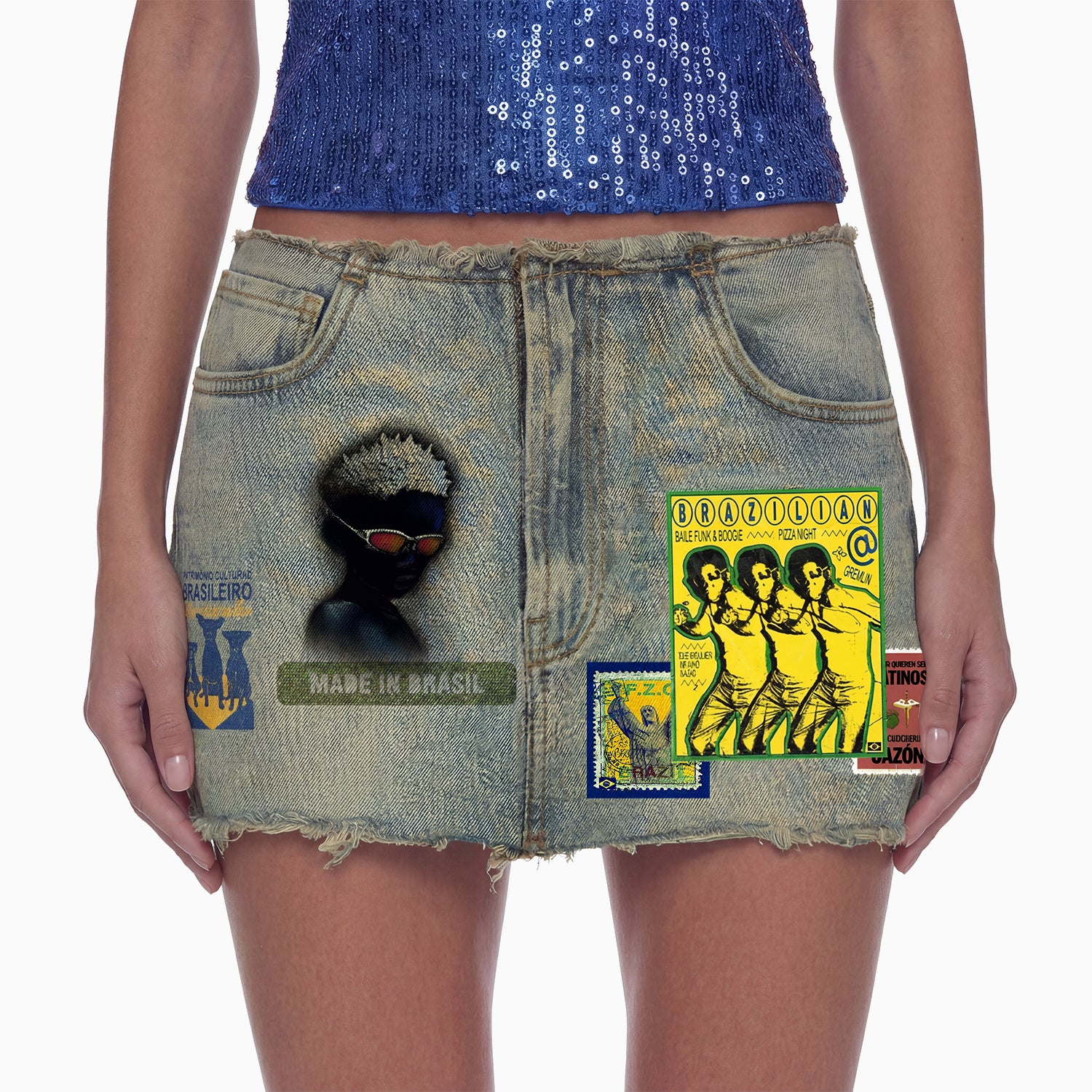 Mini Saia Jeans Brasilidades