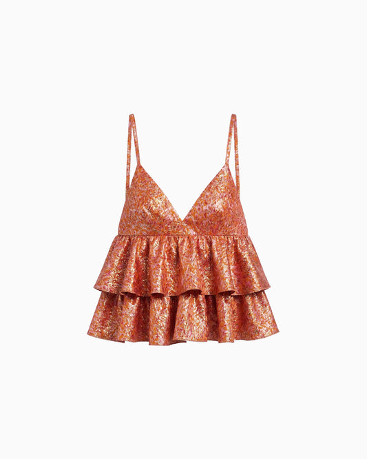 Top Babados Jacquard