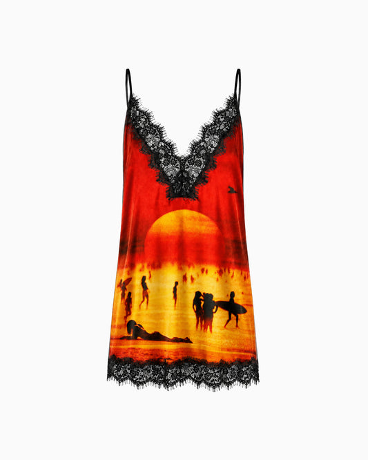 Vestido Cetim Pôr do Sol