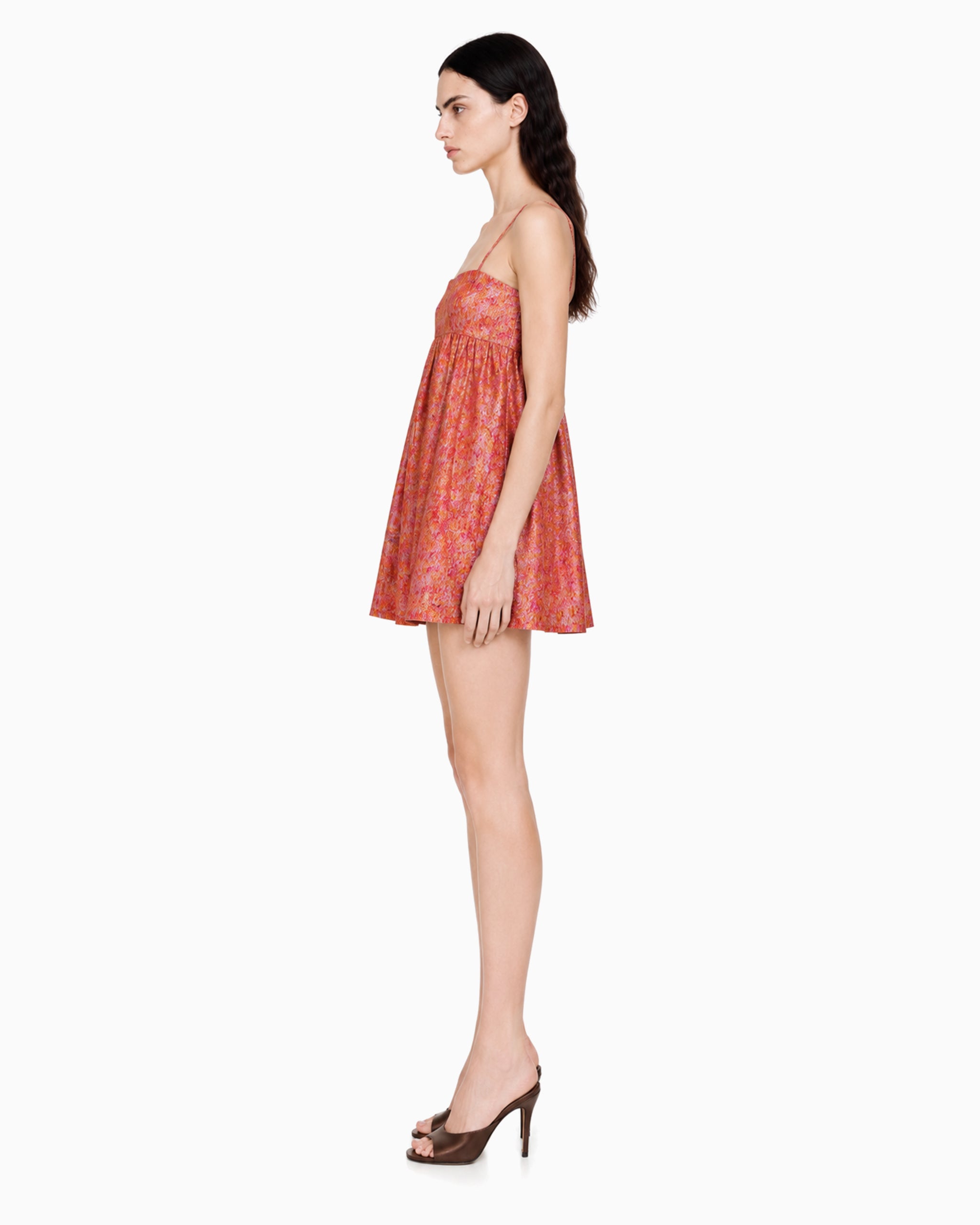Vestido Curto Com Alça Jacquard