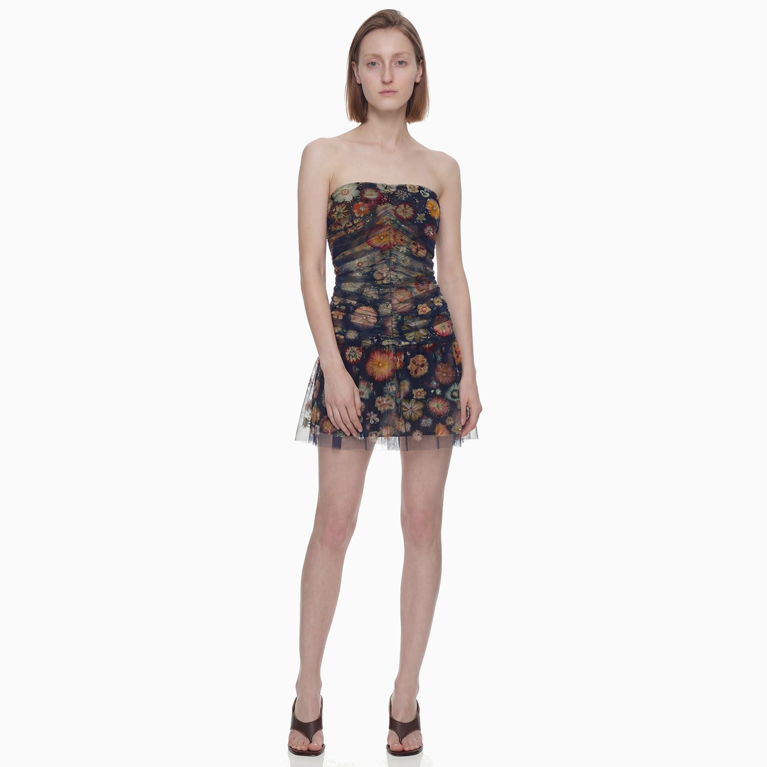 Vestido Curto Tule Hibisco