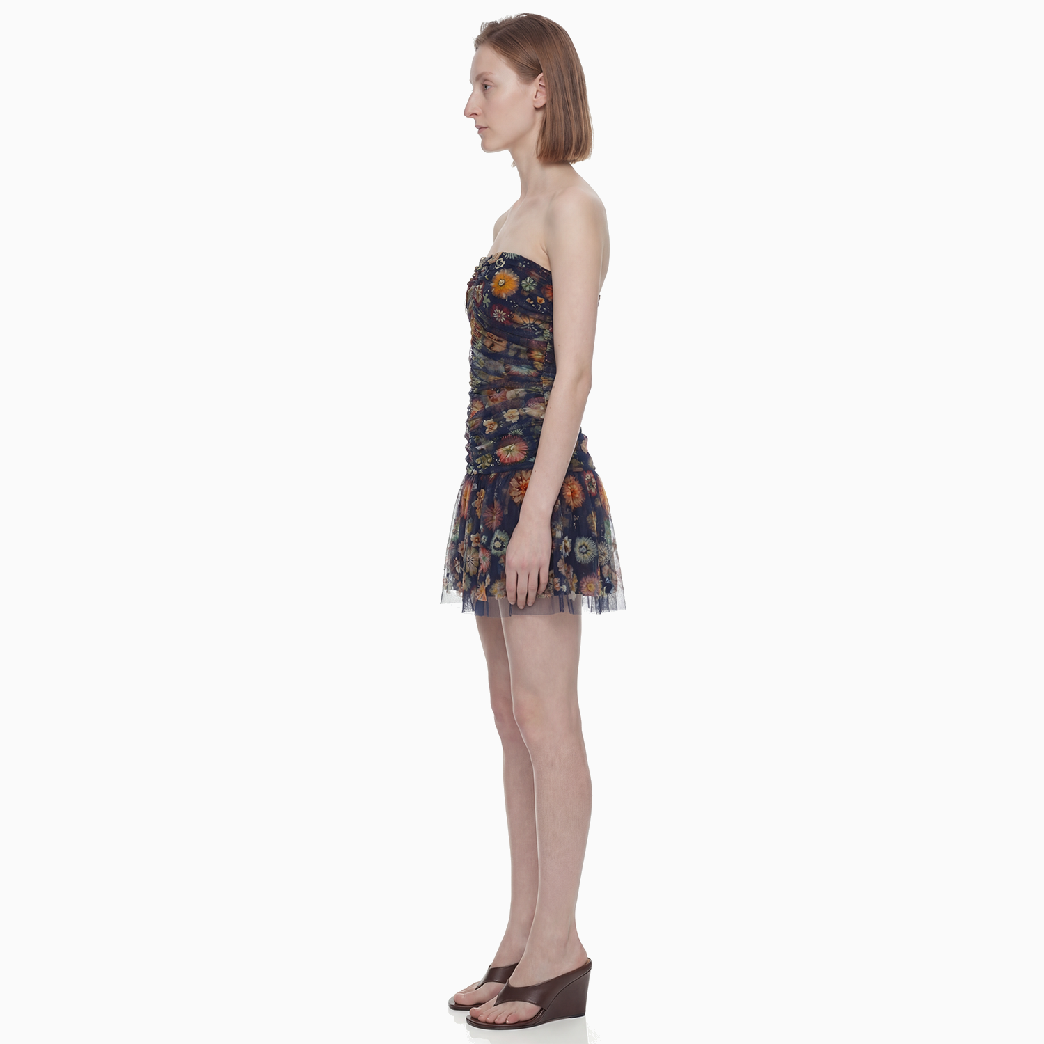 Vestido Curto Tule Hibisco