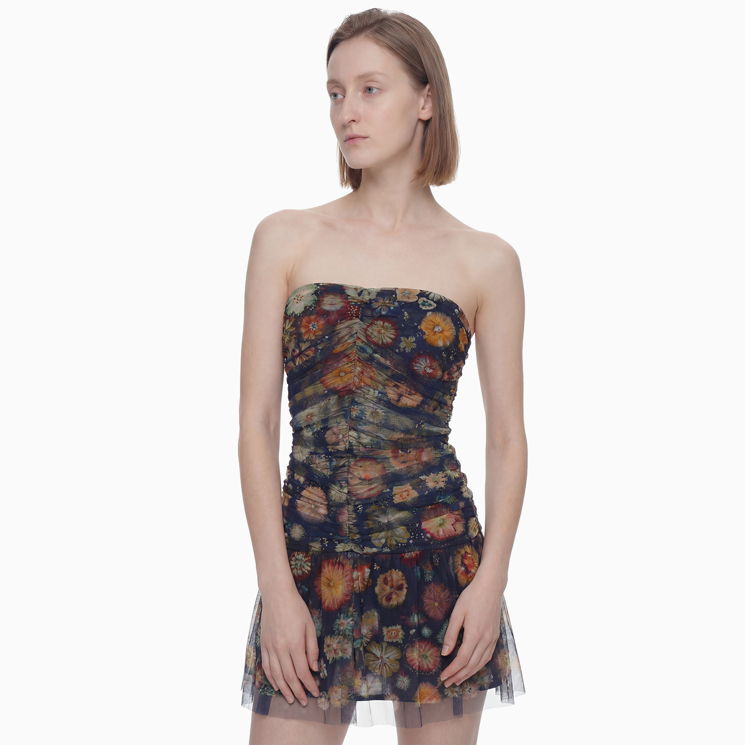 Vestido Curto Tule Hibisco