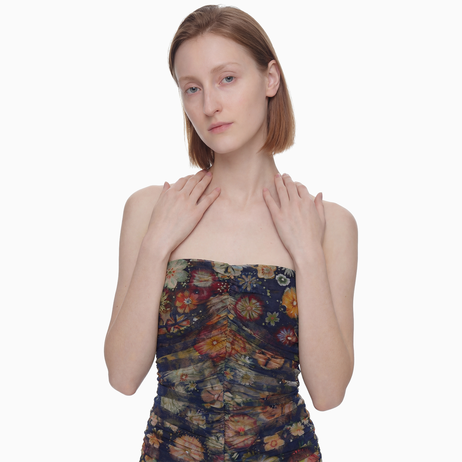 Vestido Curto Tule Hibisco