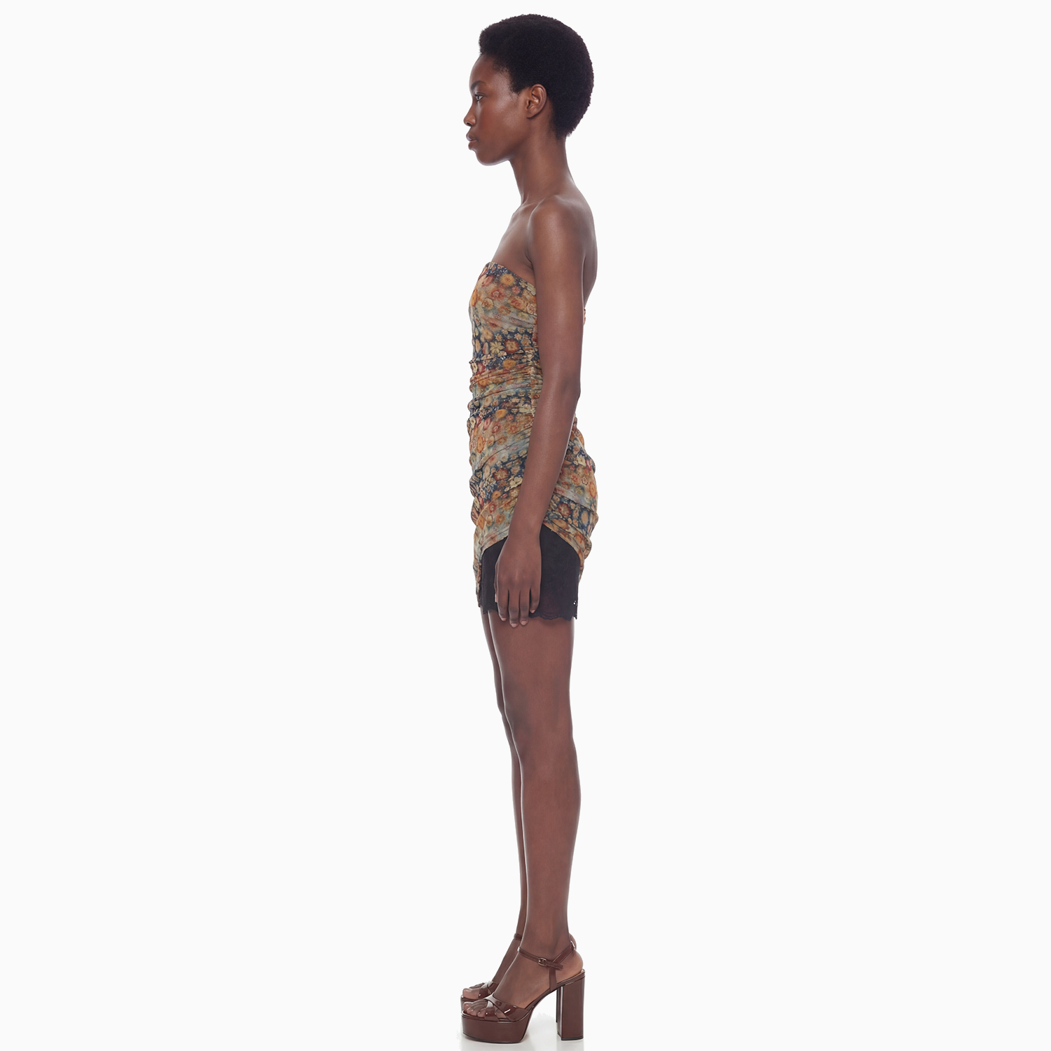 Vestido Curto Tule Renda Hibisco