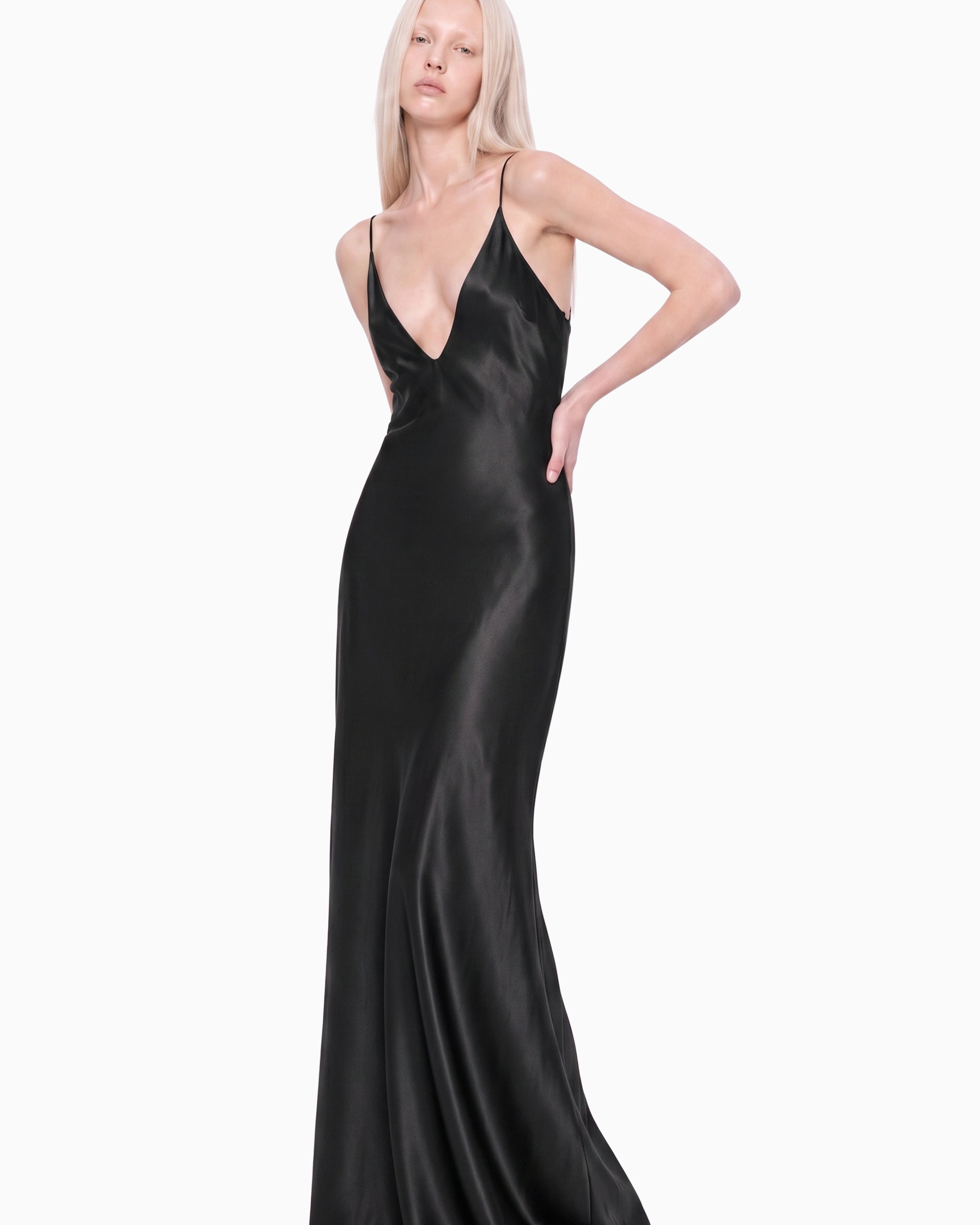 Vestido Longo Decote Crepe ivo