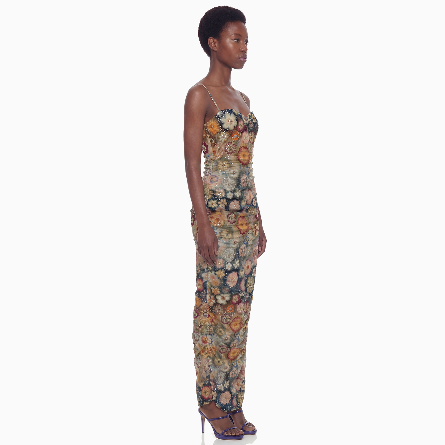 Vestido Longo Tule Hibisco