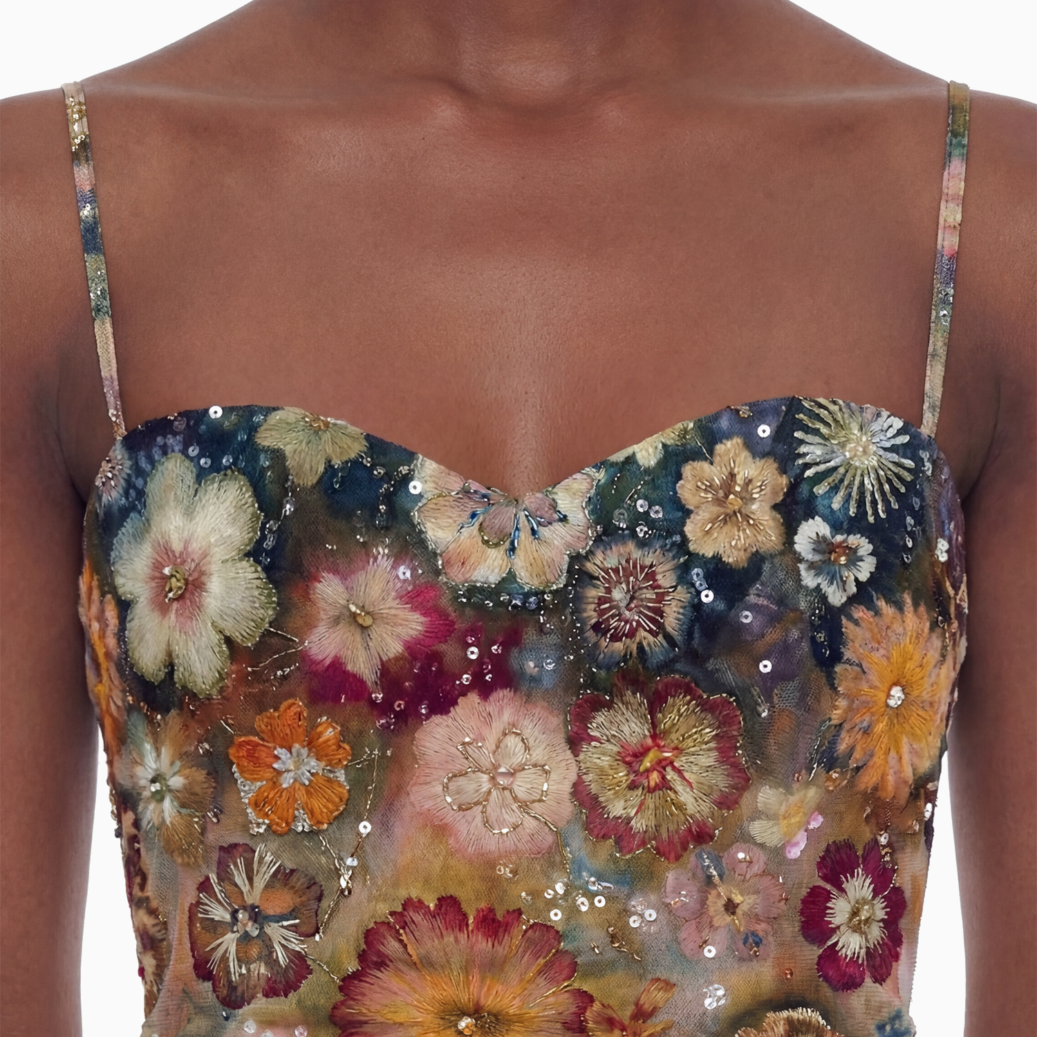 Vestido Longo Tule Hibisco