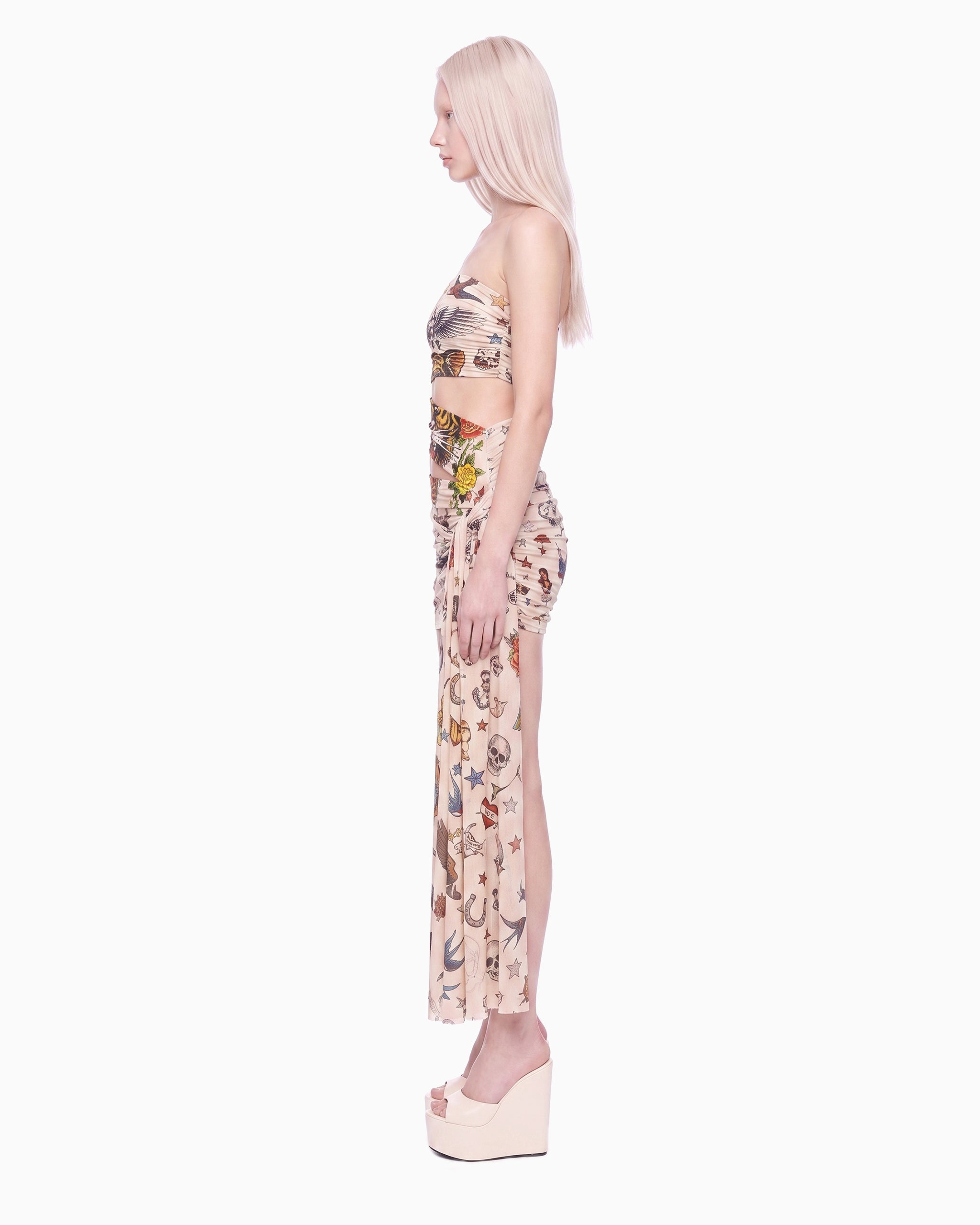 Vestido Transpasses Tule Tigre