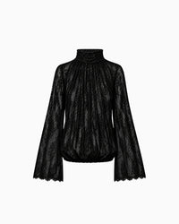 Blusa Manga Flare Gola Alta Renda Haze