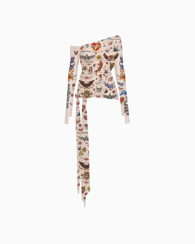 Blusa Manga Longa Transpasses Tule Tigre