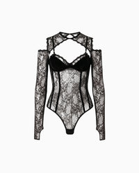 Body Manga Longa Renda Haze