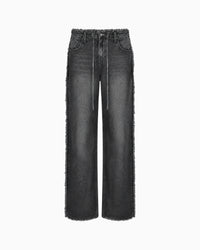 Calça Jeans Preta Desfiada