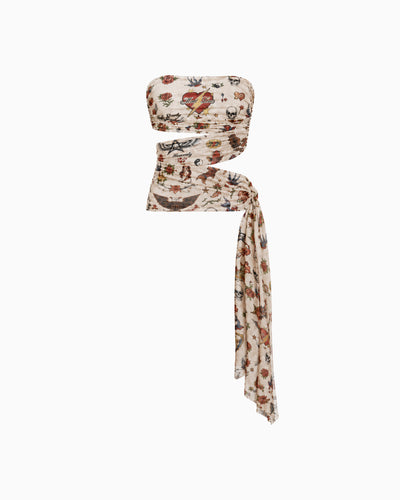 Top Faixa Lateral Tule Tigre