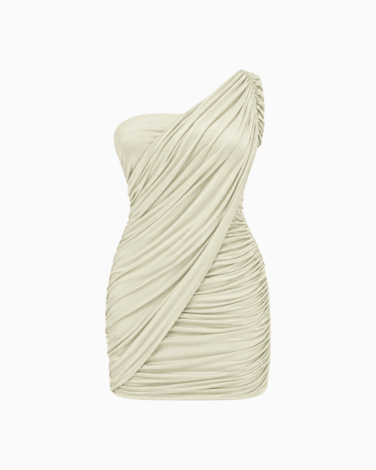 Vestido Ombro Único Mistral creme, vista frontal