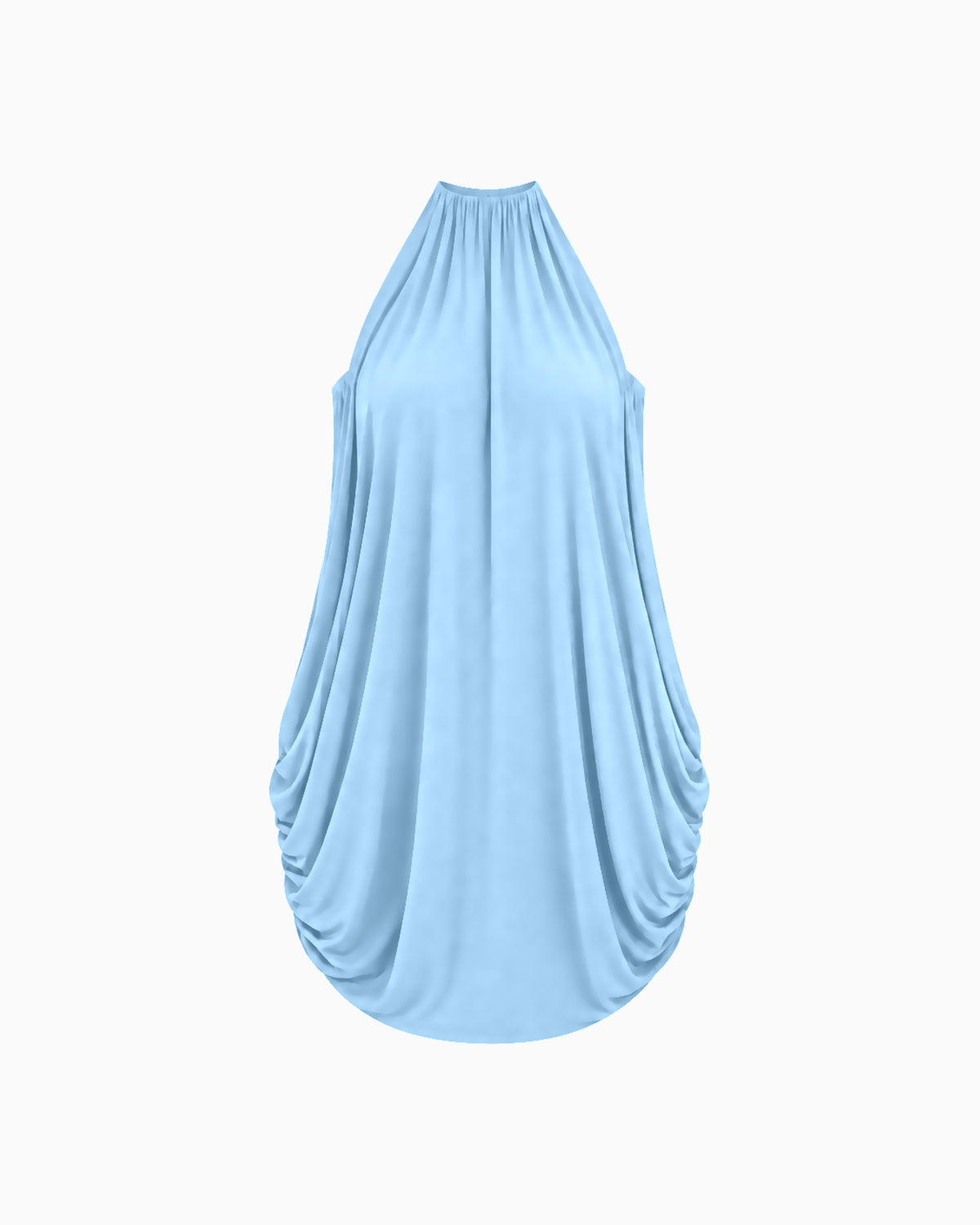 Vestido Solto Drapeado Mistral azul, vista frontal